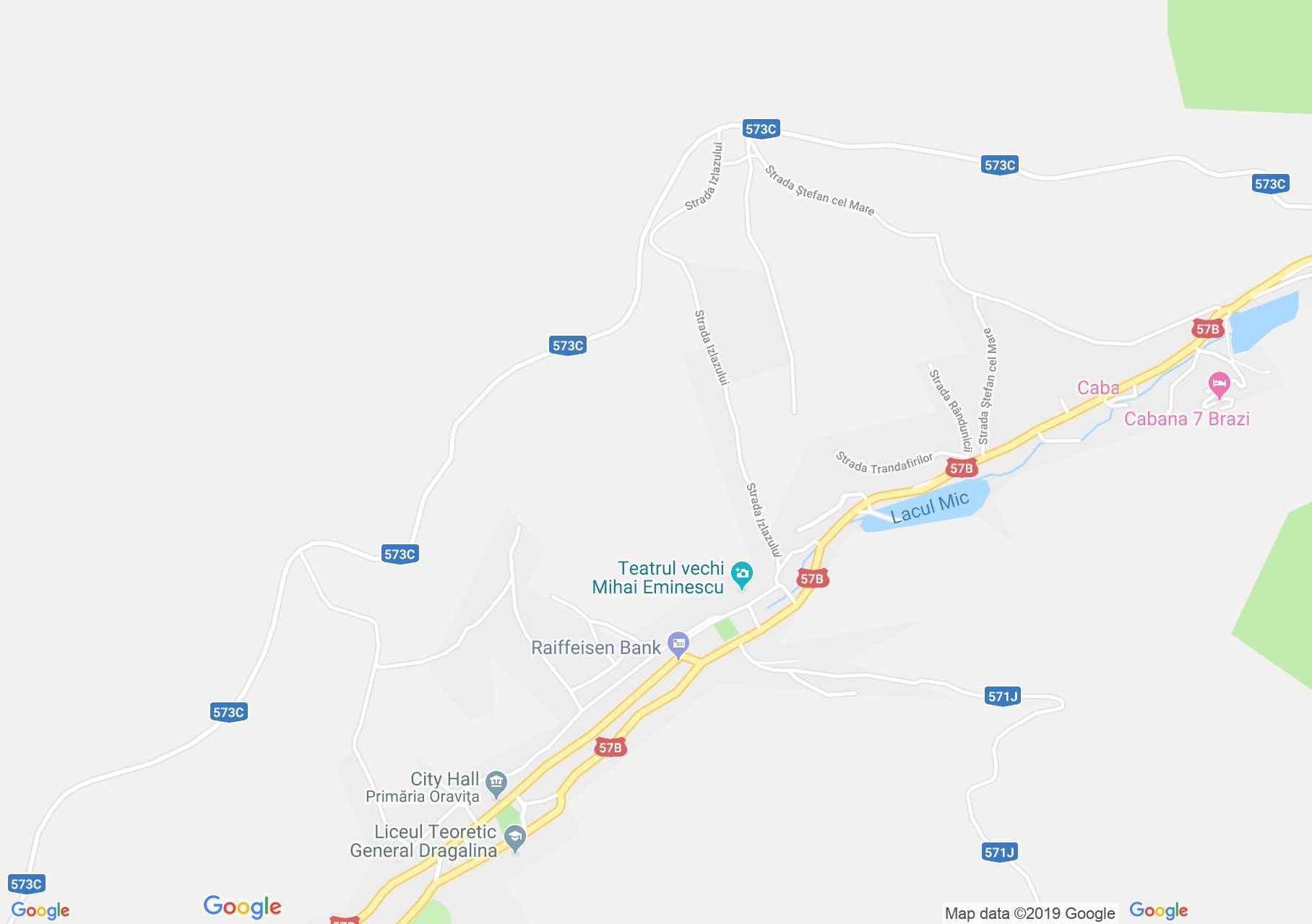 Map of Oraviţa: The Roman Catholic parish