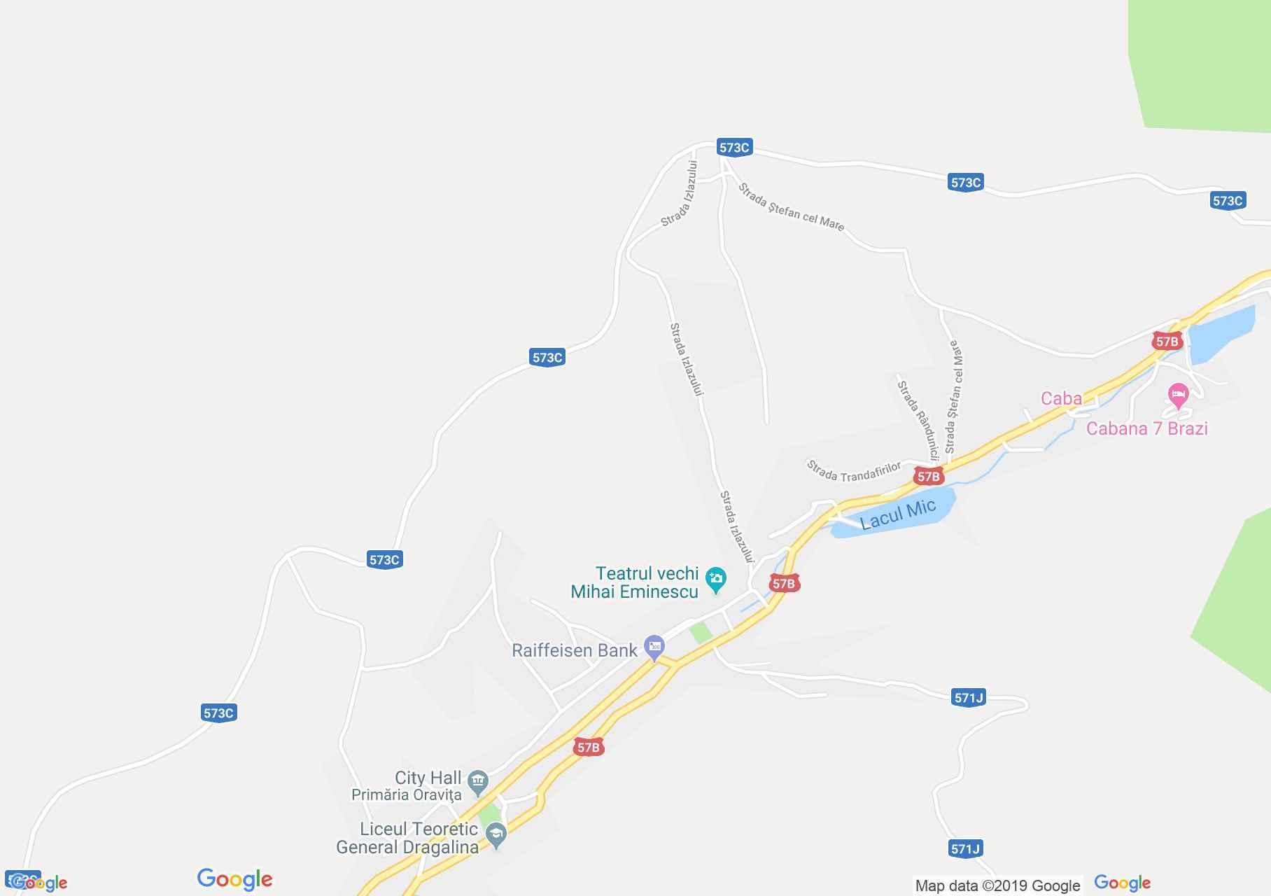 Map of Oraviţa: Oraviţa Mountain Hall