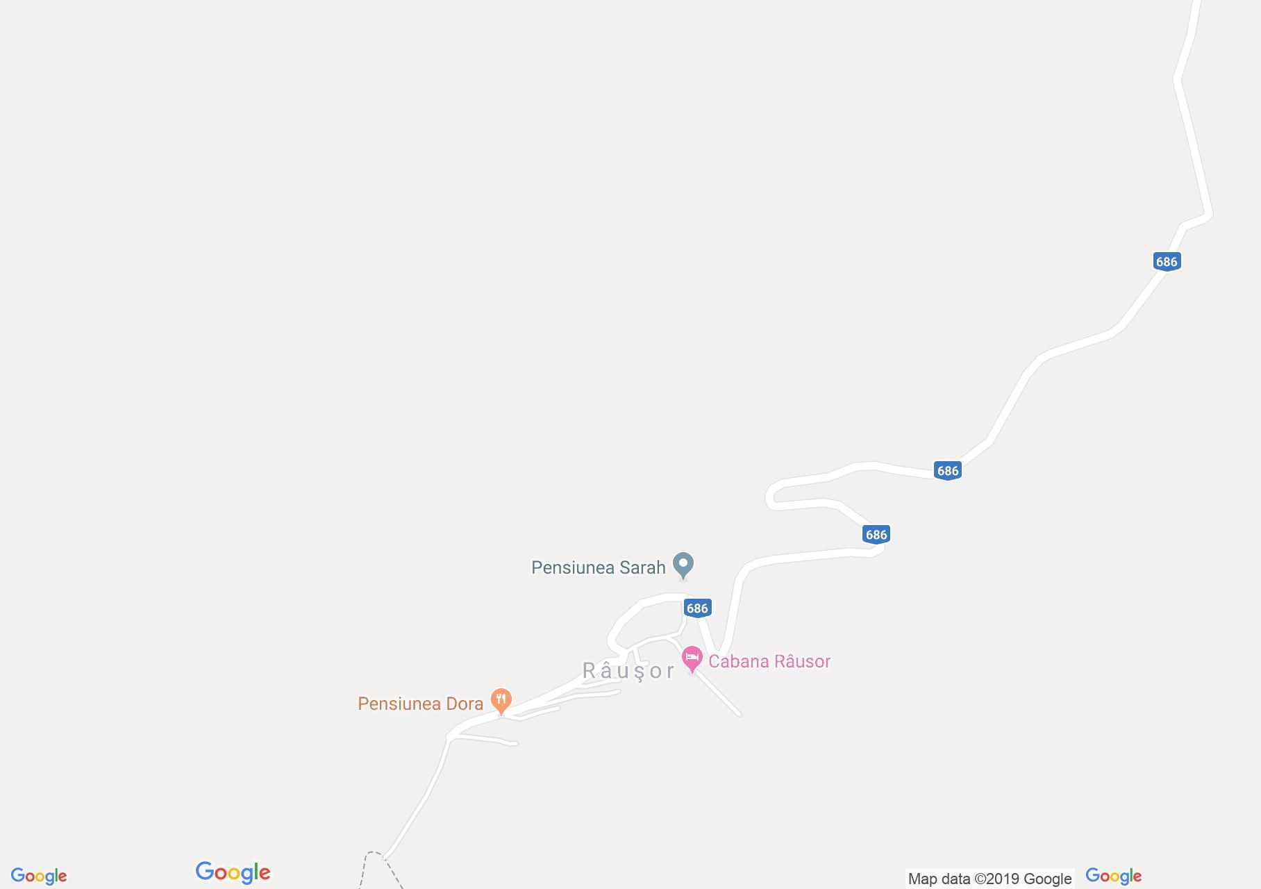 Map of Retezat mountains: Râuşor