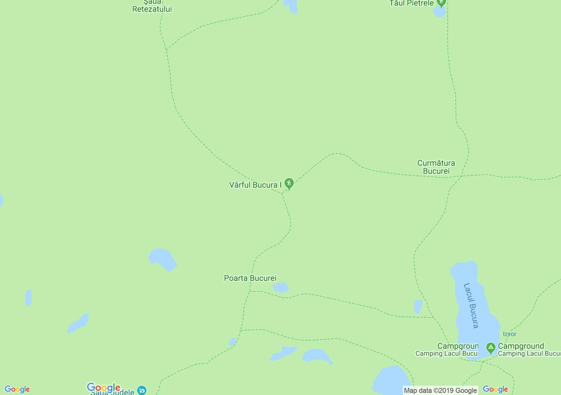 Retyezát hegység: Porţii (Kapu) tó (térkép)