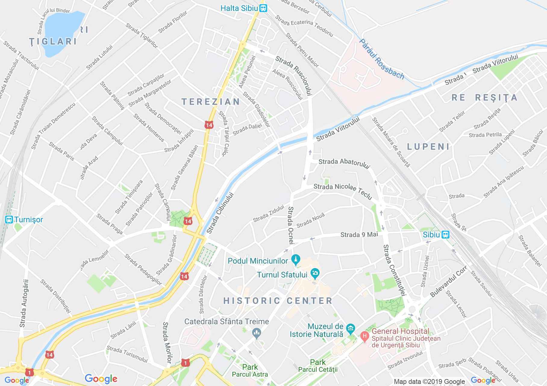 Nagyszeben: Lépcsős feljáró (térkép)