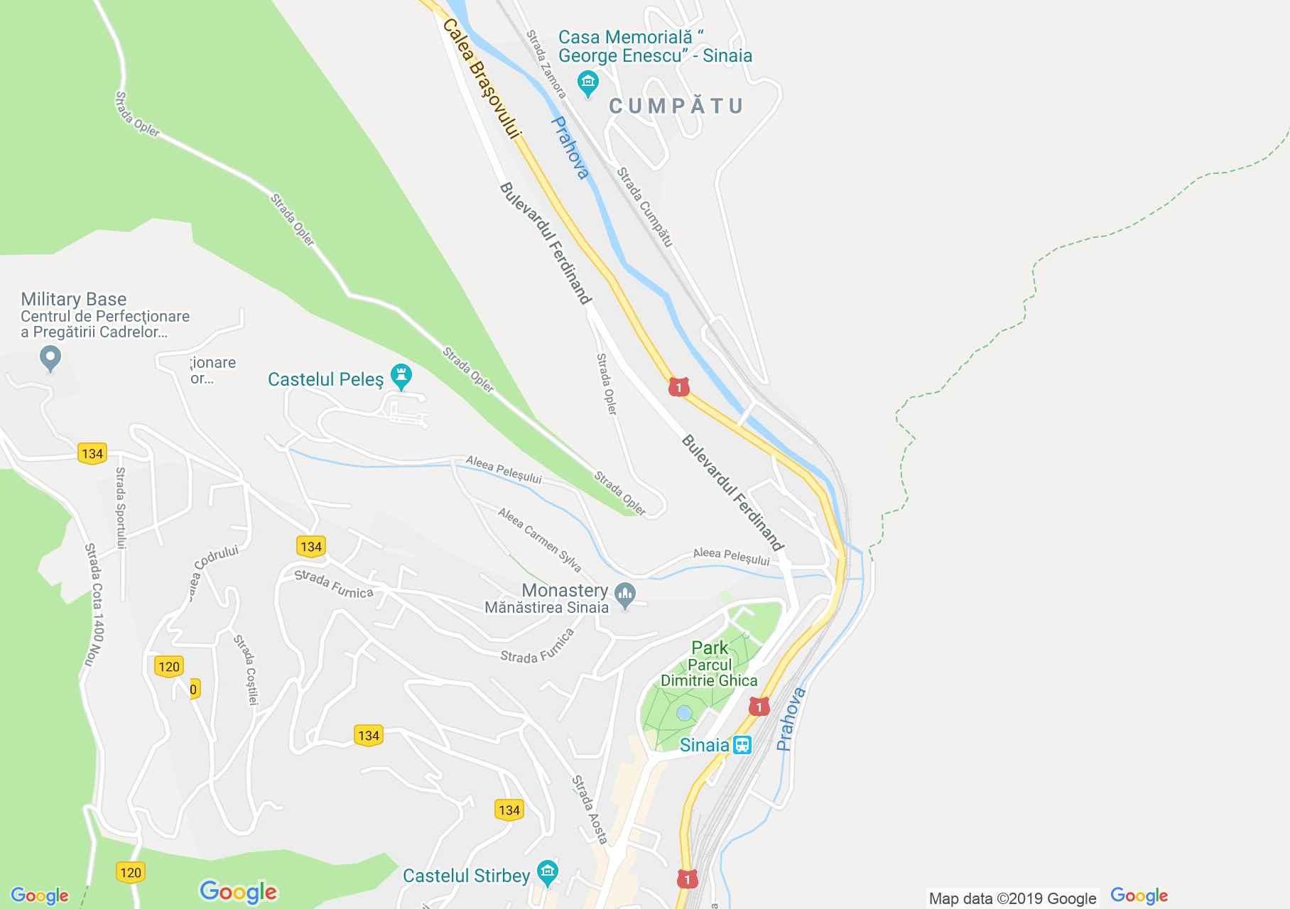 Sinaia: Carola Vila, Yehudi Menuhin (térkép)