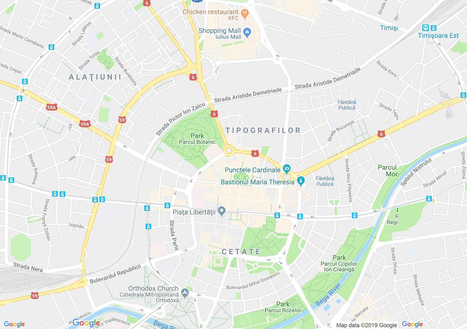 Map of Timişoara: Saint Ecaterina Church    