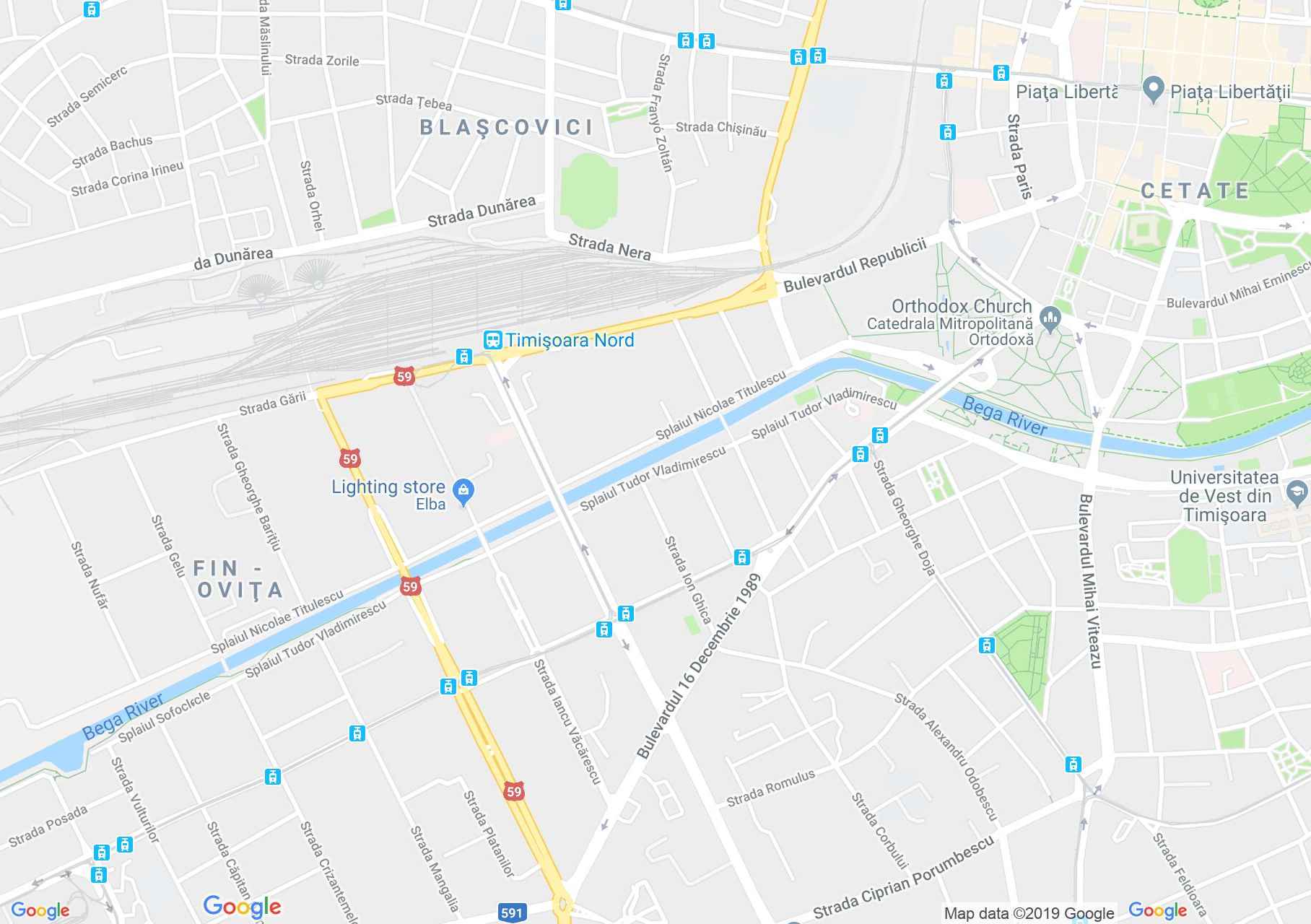 Hartă Timişoara: Biserica Ordinului Călugăriţelor de Notre Dame